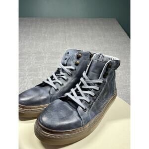 ROAN By Bed Stu Mens Sea Salt Side Zip Lace Up Boots Grey Size 13